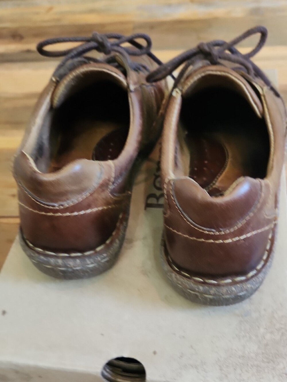 Born Womens Brown Leather Lace-Up Casual Sneakers - Picture 4 of 10